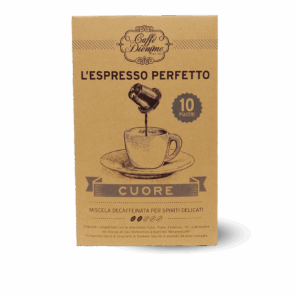 Cápsulas de café Cuore compatibles con Nespresso® – Diemme L’Espresso Perfetto, paquete de 10 piezas