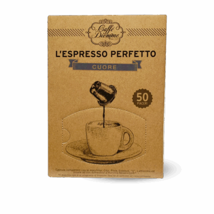 Cápsulas de café Cuore compatibles con Nespresso® – Diemme L’Espresso Perfetto, paquete de 50 piezas