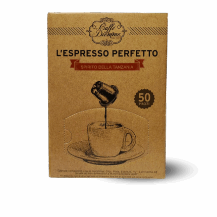 Cápsulas de café Spiritu della Tanzania compatibles con Nespresso® – Diemme L’Espresso Perfetto, paquete de 50 piezas